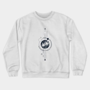 Palms At Night. Geometric, Line Art Style Crewneck Sweatshirt